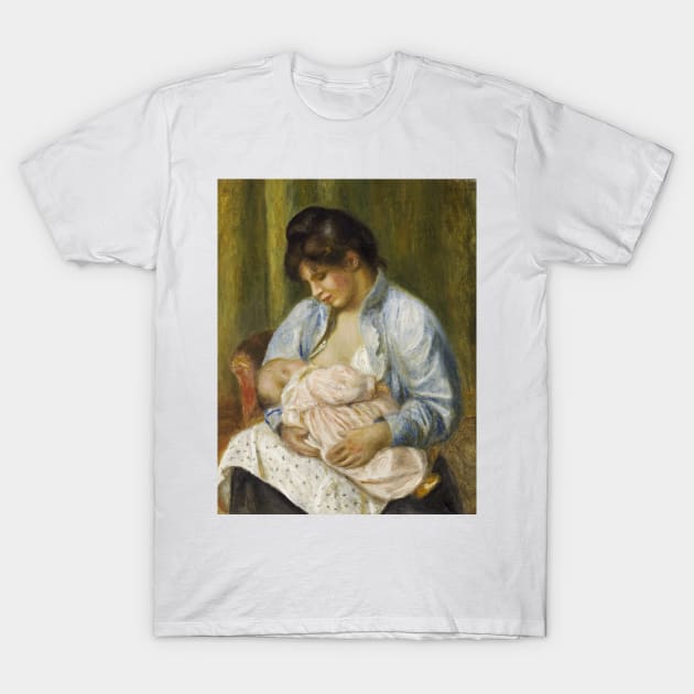 A Woman Nursing a Child by Auguste Renoir T-Shirt by Classic Art Stall